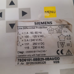 Siemens siprotec 7sd61 line differential protection relay 7sd6101-5bb29-0ba0/dd