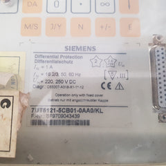 Siemens 7ut5121-5cb01-0aa0/kl differential protection relay