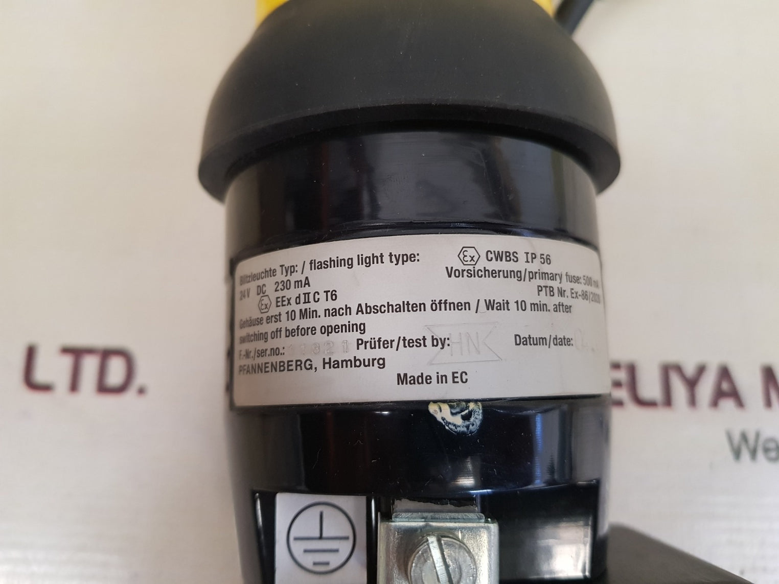 Pfannenberg cwbs ip56 flashing light primary fuse 500ma