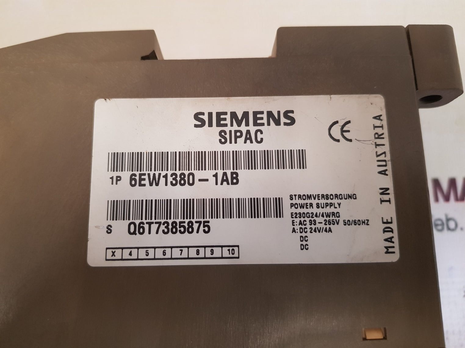Siemens 6ew1380-1ab power supply