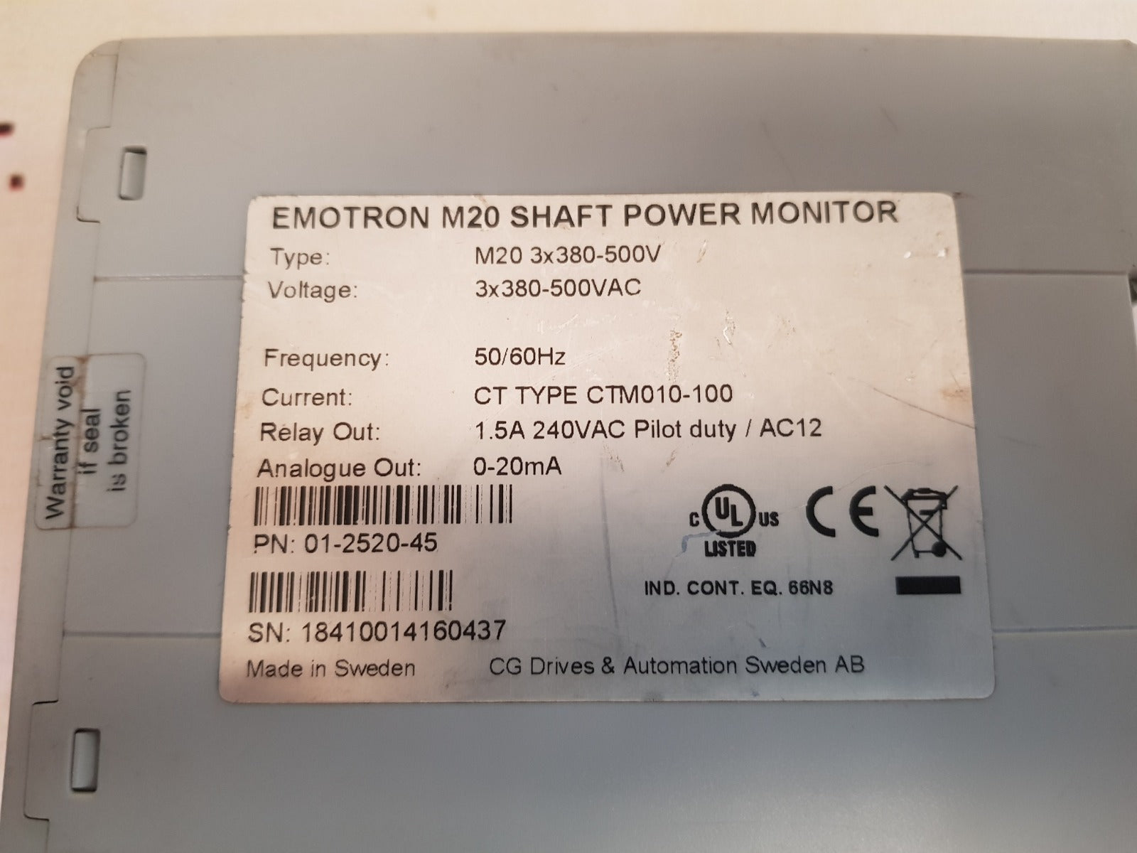 Emotron m20 shaft power monitor m20 3x380-500v