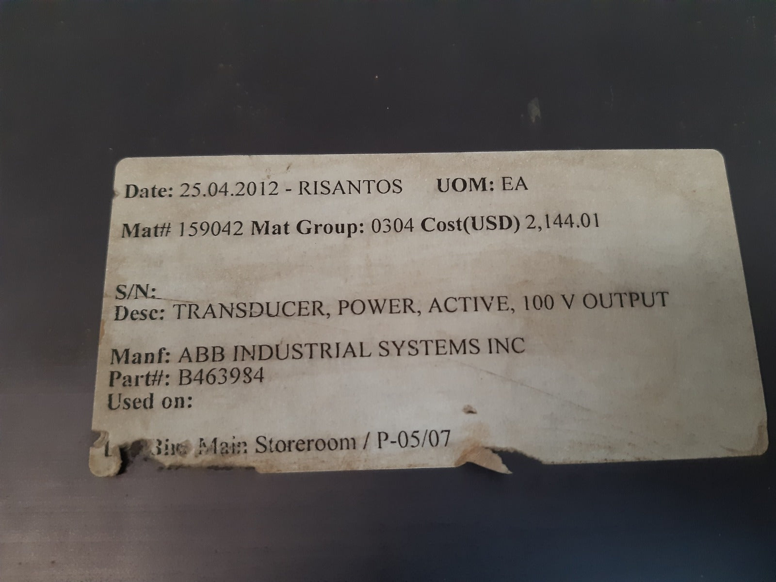 Stromberg spup 2a5 n3 transducer