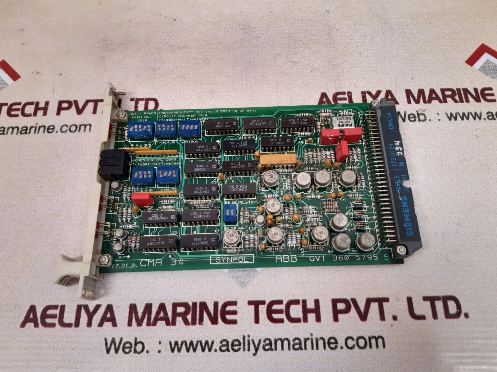 Abb synpol cma 34 pcb card gvt 360 5795 Used