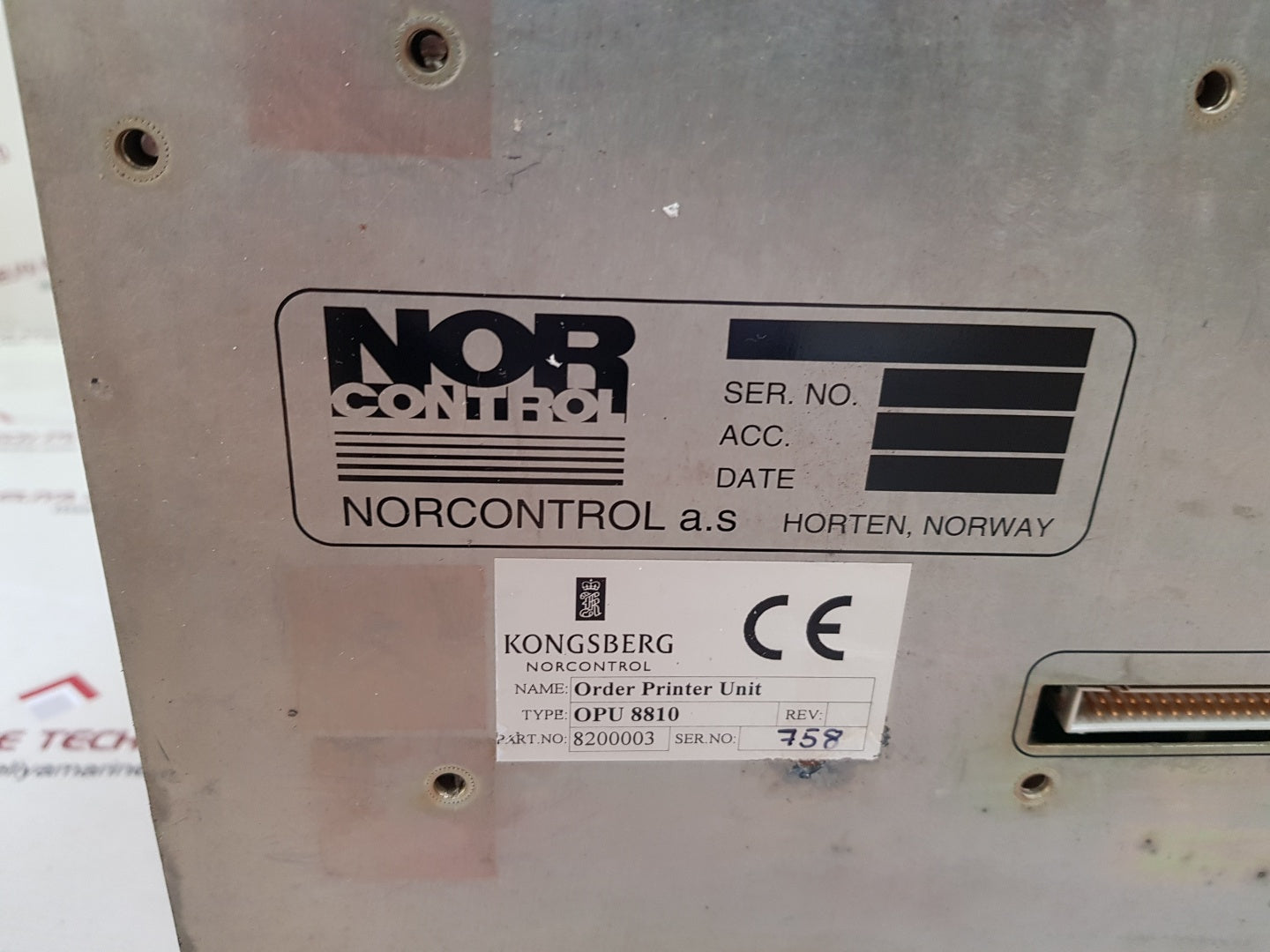 Kongsberg norcontrol opu 8810 order printer unit