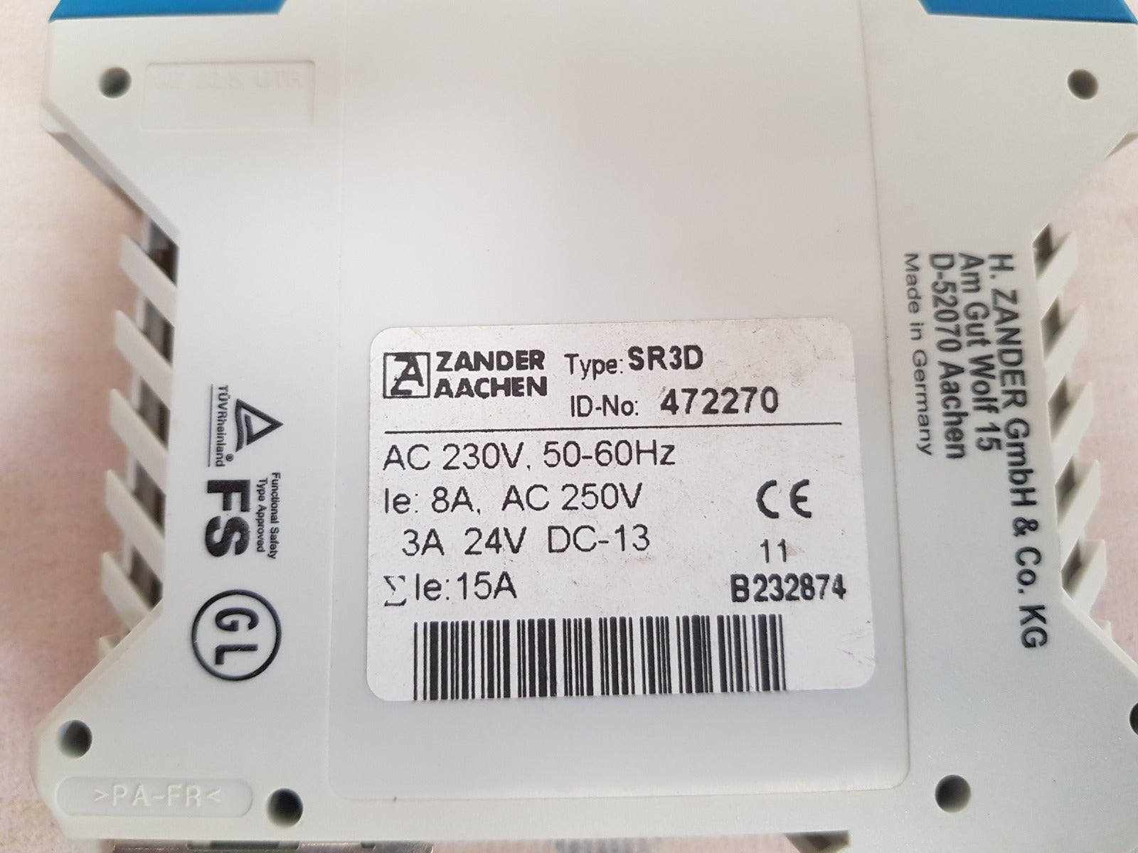 Zander aachen sr3d safety relay 