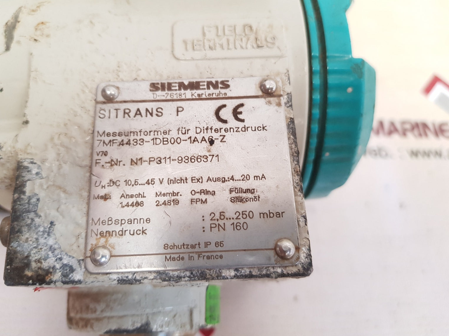 Siemens sitrans p 7mf4433-1db00-1aa6-z pressure transducer