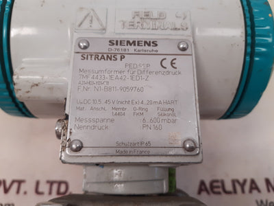 Siemens sitrans p 7mf 4433-1ea42-1ed1-z pressure transmitter 
