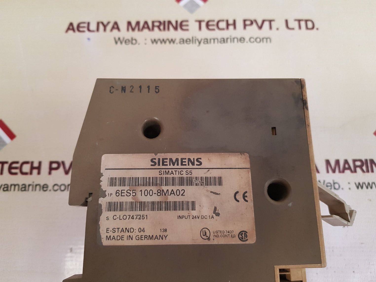 Siemens simatic s5-100u 1p 6es5 100-8ma02 control process unit