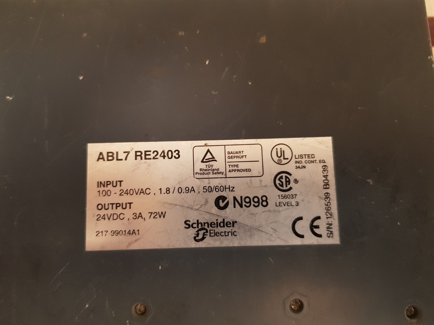 Telemecanique abl7 re2403 power supply 100-240vac