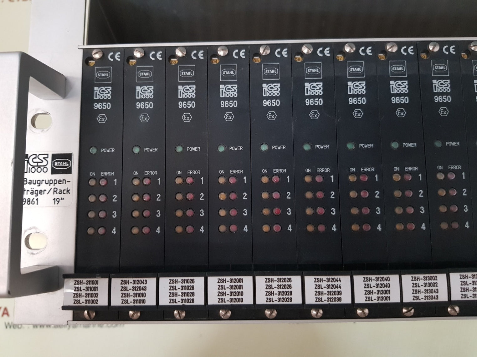 Stahl ics 1000 9650/ 9615 solenoid driver rack 