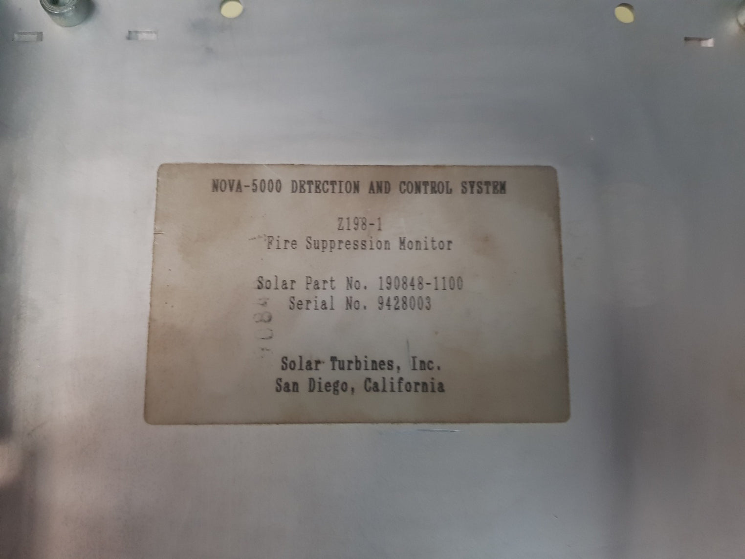 Nova-5000 detection and control system