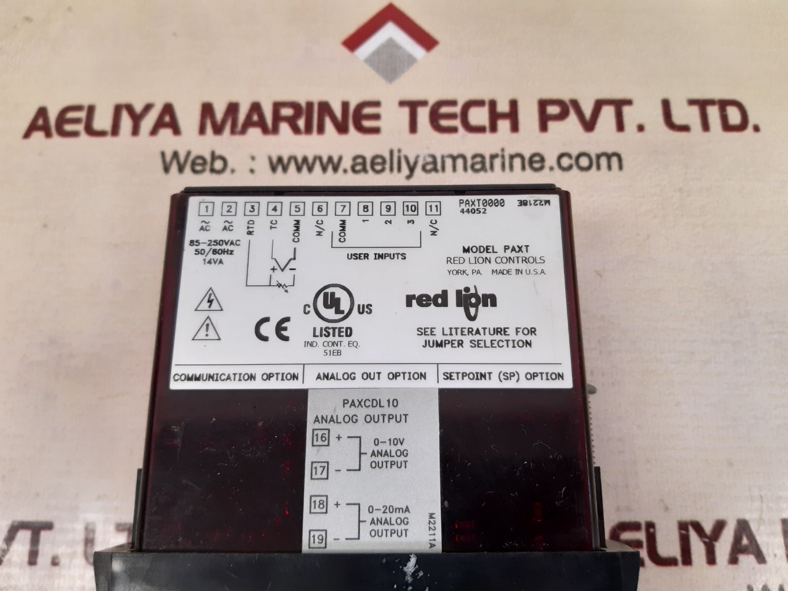 Red lion paxt0000 temperature meter 85-250vac
