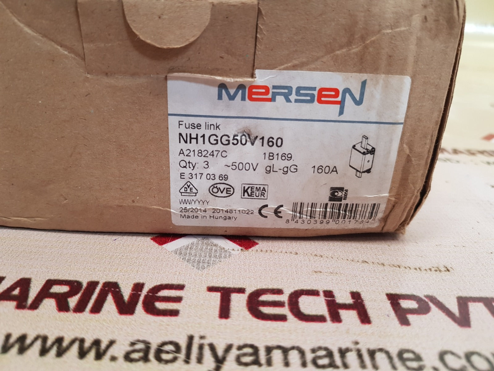Ferraz shawmut/mersen nh1gg50v160 fuse link 500v 160a
