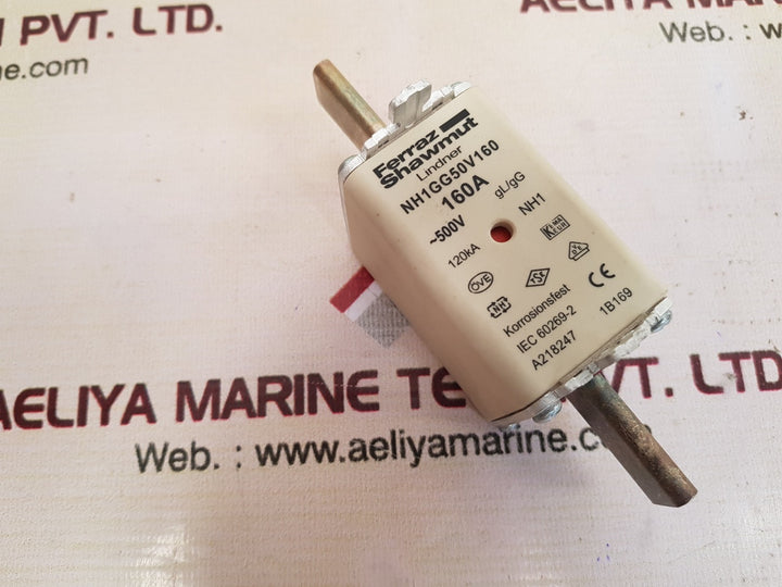 Ferraz shawmut/mersen nh1gg50v160 fuse link 500v 160a