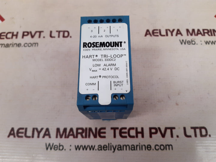 Rosemount 333dc2 hart tri-loop tm converter 42.4v dc