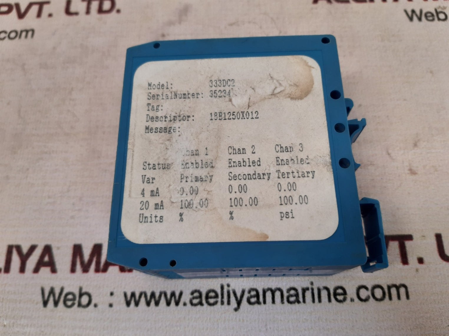 Rosemount 333dc2 hart tri-loop tm converter 42.4v dc