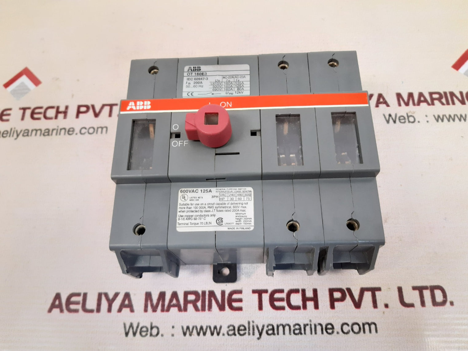 Abb ot160e3 disconnect switch 200a