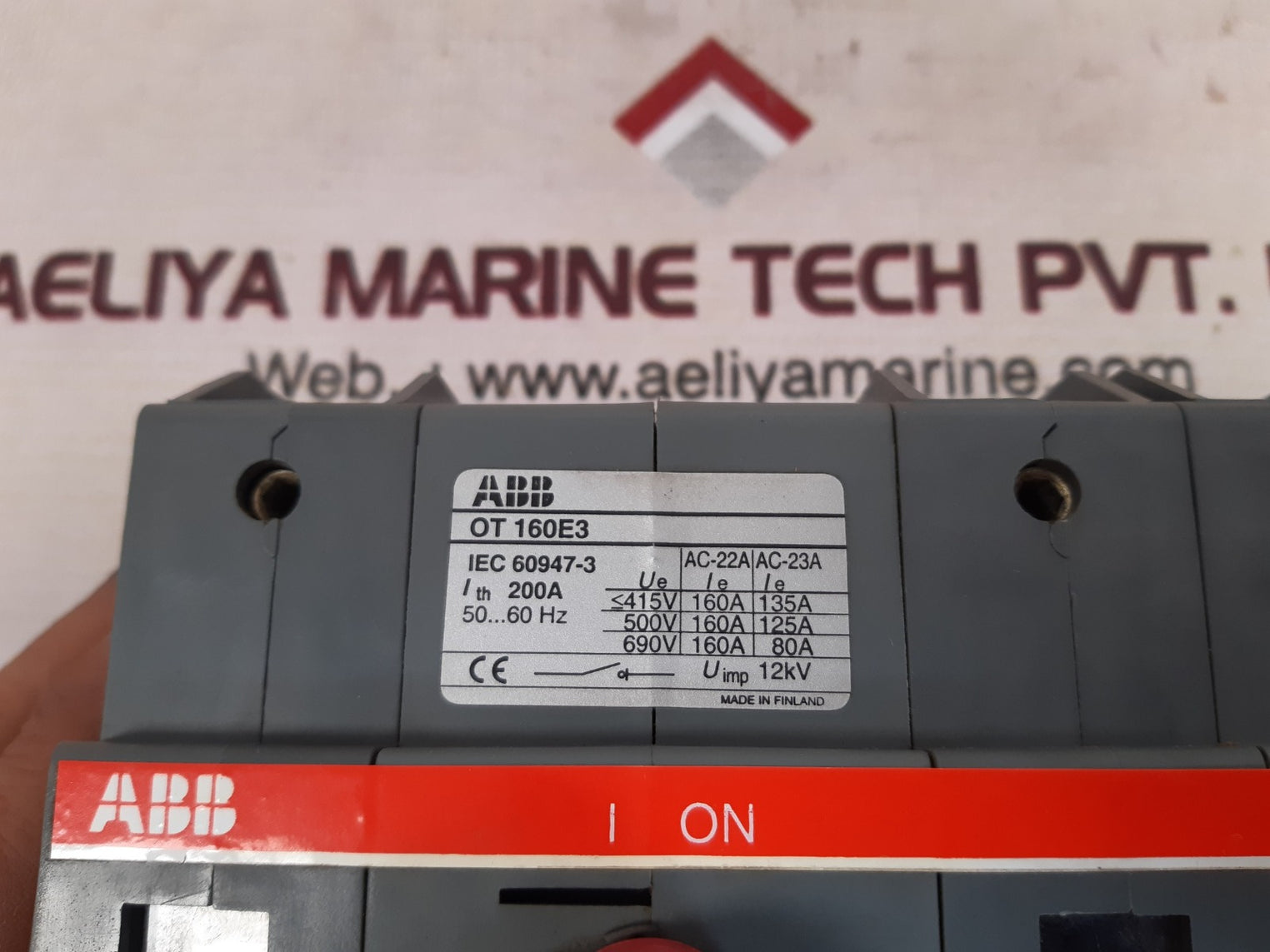Abb ot160e3 disconnect switch 200a