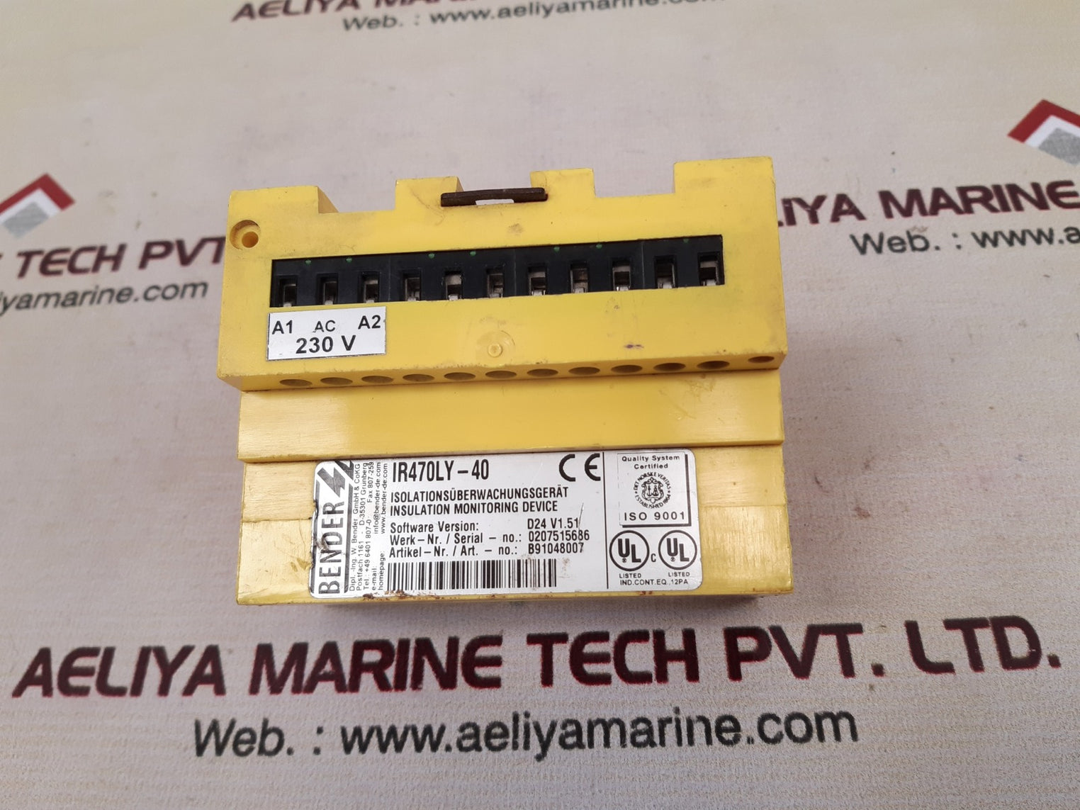 Bender ir470ly-40 insulation monitoring device