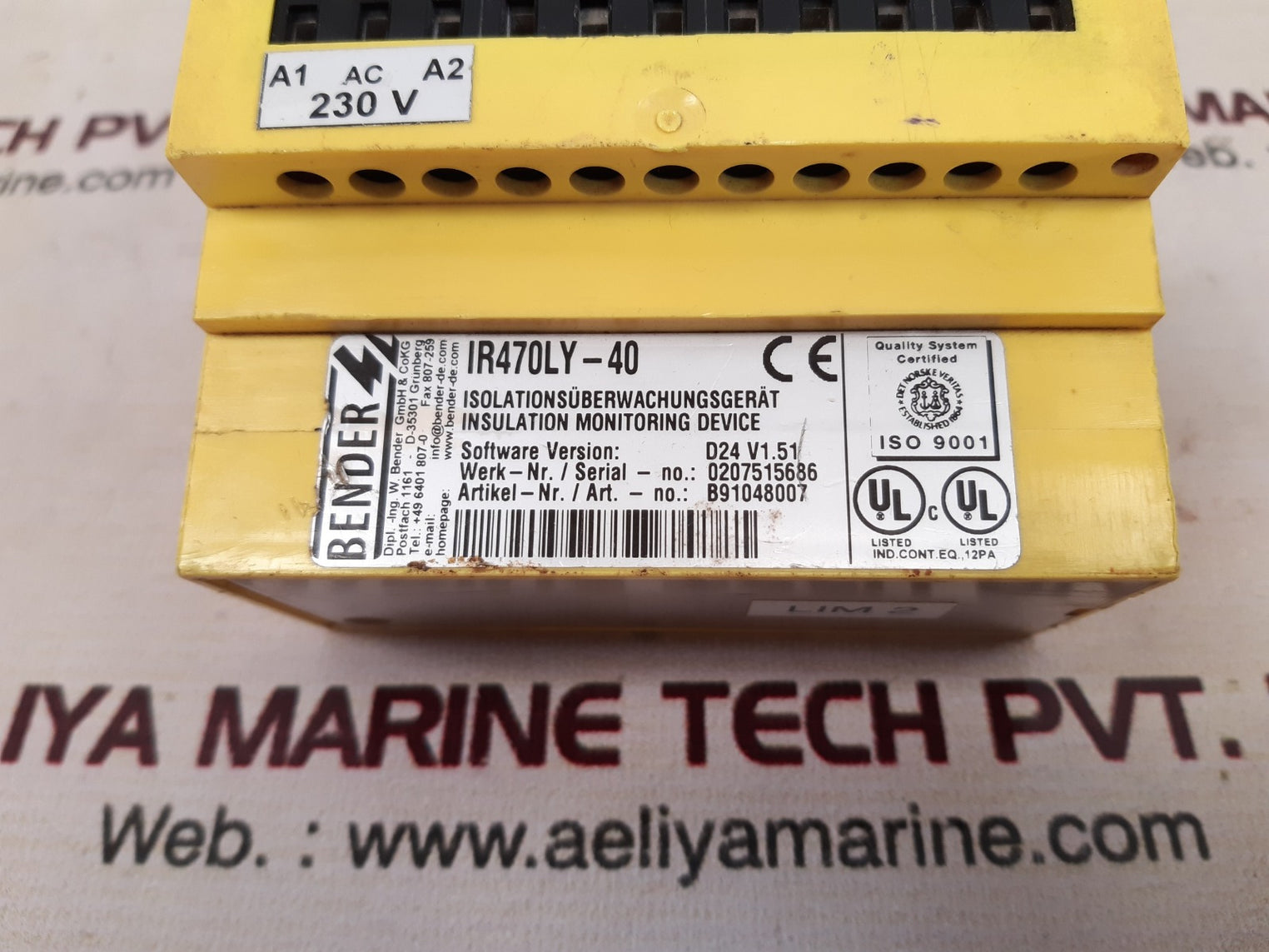 Bender ir470ly-40 insulation monitoring device