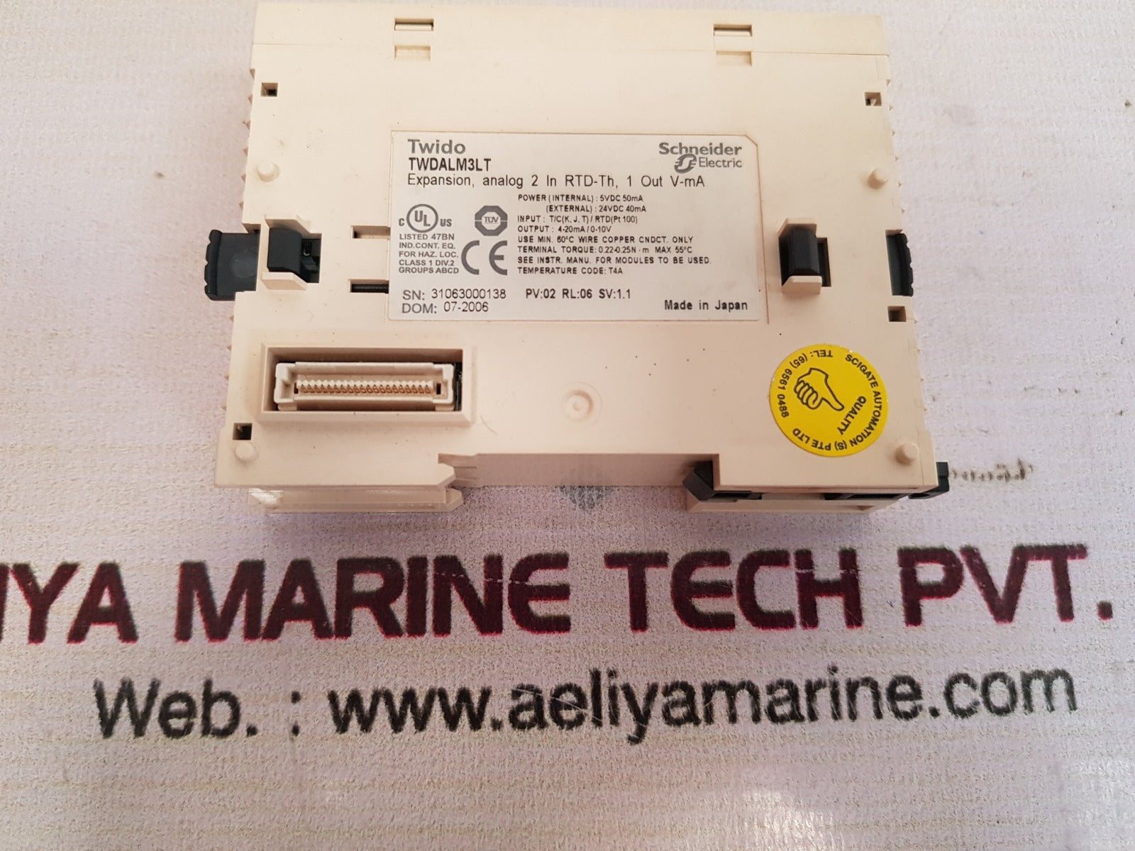 Schneider electric twido twdalm3lt i/o analog expansion module