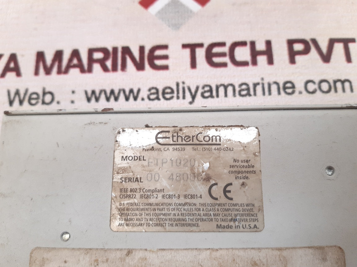 Ethercom etp 1020 fault tolarent transceiver