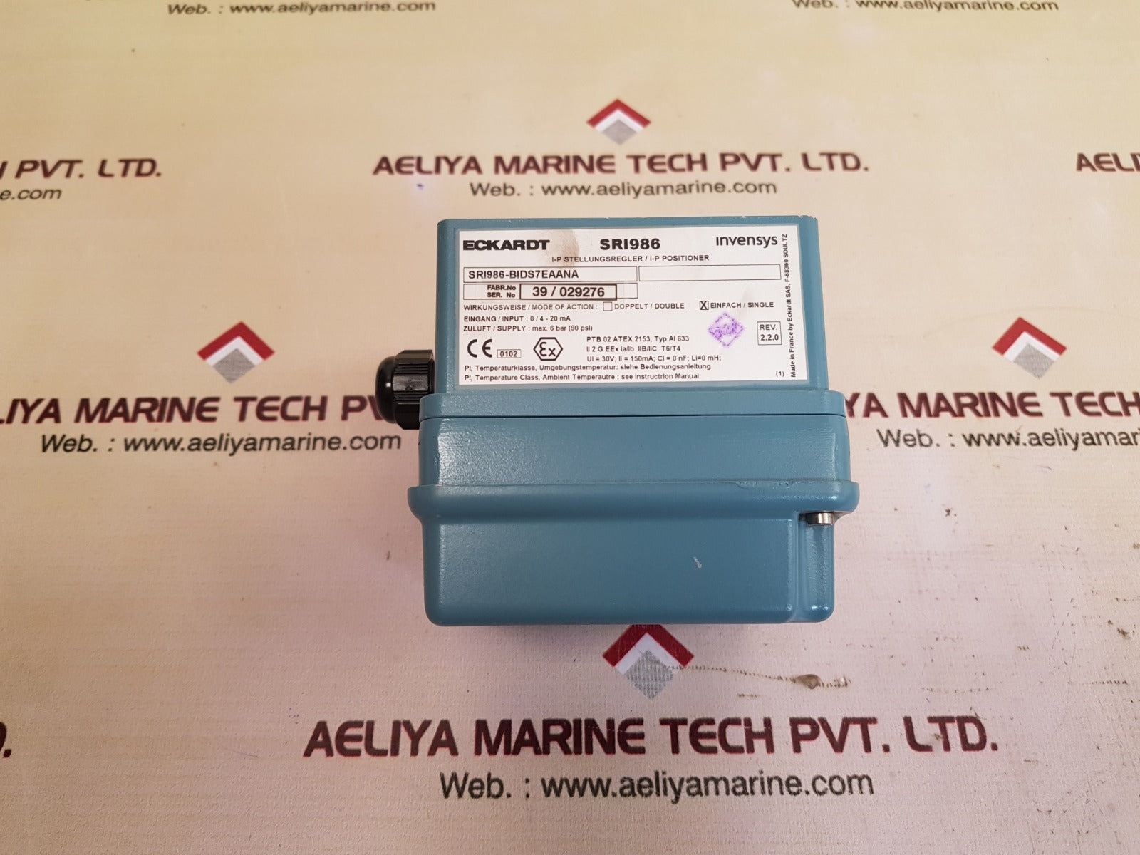 Eckardt sri986-bids7eaana electro-pneumatic positioner 6bar