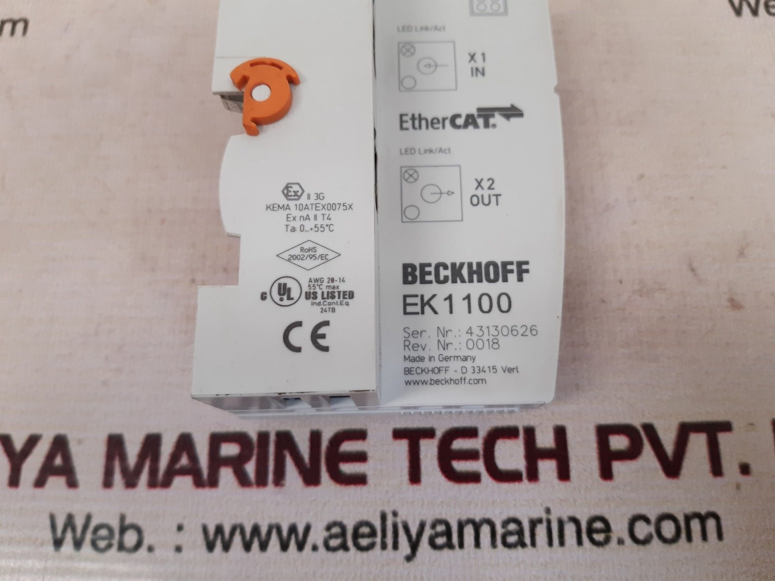 Beckhoff Ek 1100 Ethercat Bus Coupler 24V 55°C