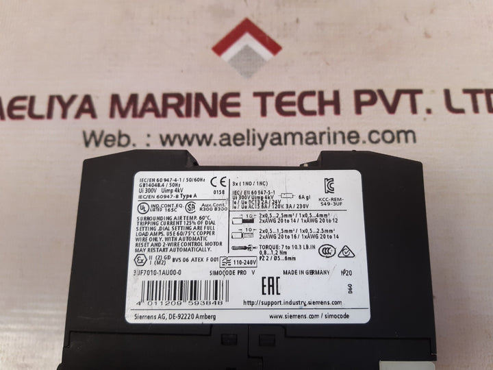 Siemens 3uf7010-1au00-0 relay motor control
