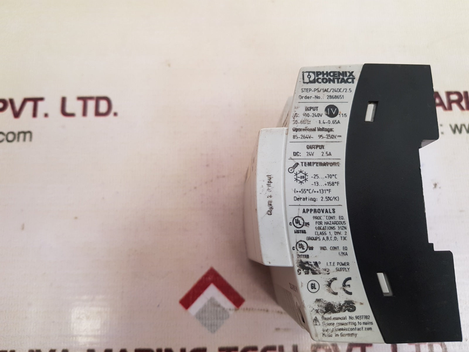 Phoenix contact step-ps/1ac/24dc/2.5 power supply 100-240v