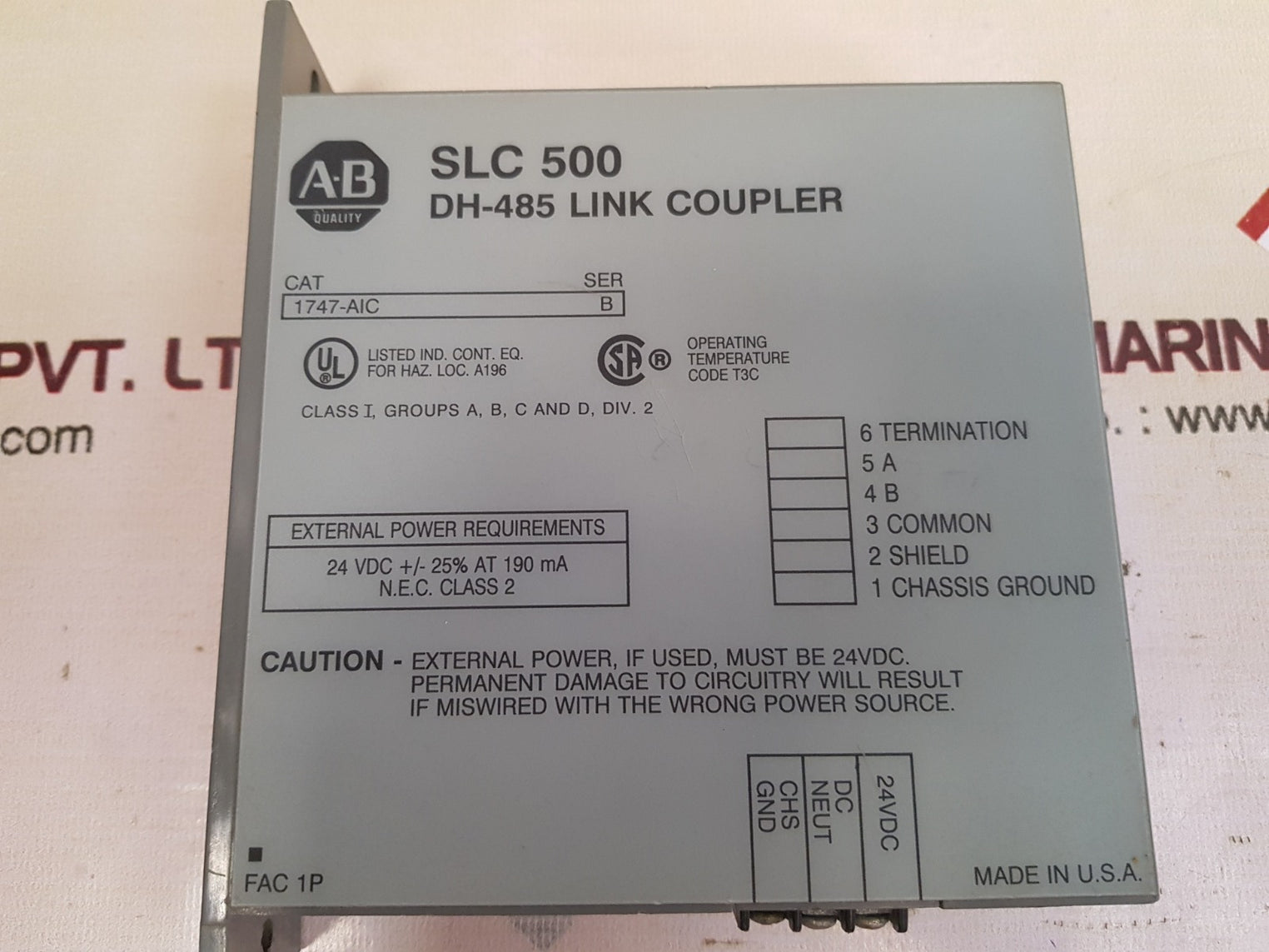 Allen bradley slc 500 1747-aic ser b dh-485 link coupler 