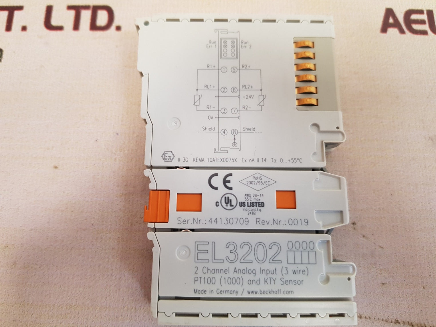 Beckhoff el3202 2 channel analog input pt100 module