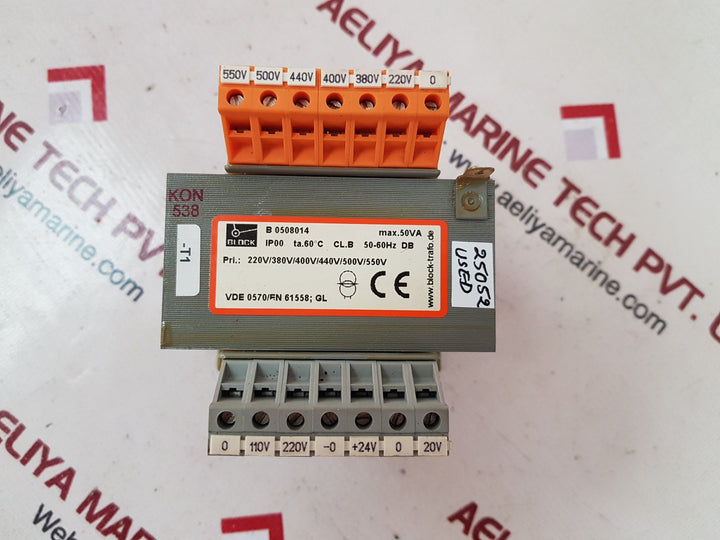 Block-trafo b 0508014 transformer vde 0570/en61558