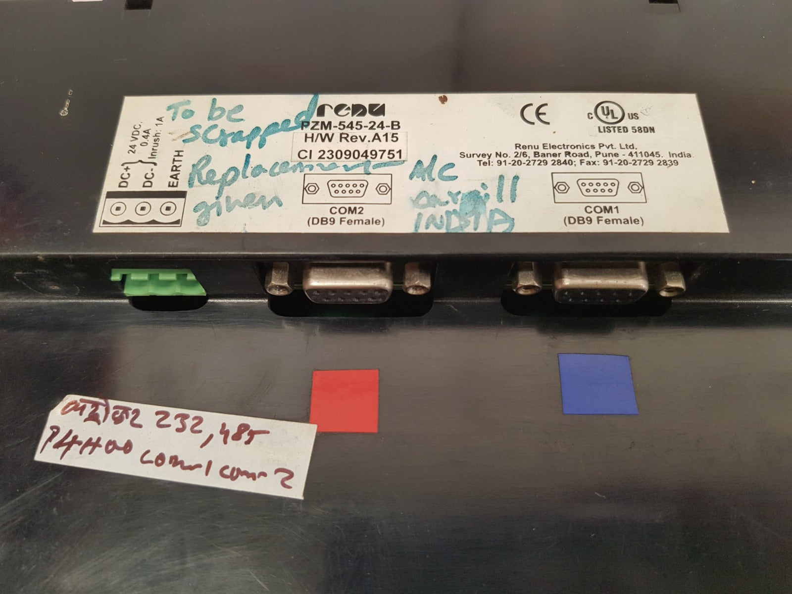 Renu pzm-545-24-b color touch screen operator hmi interface panel
