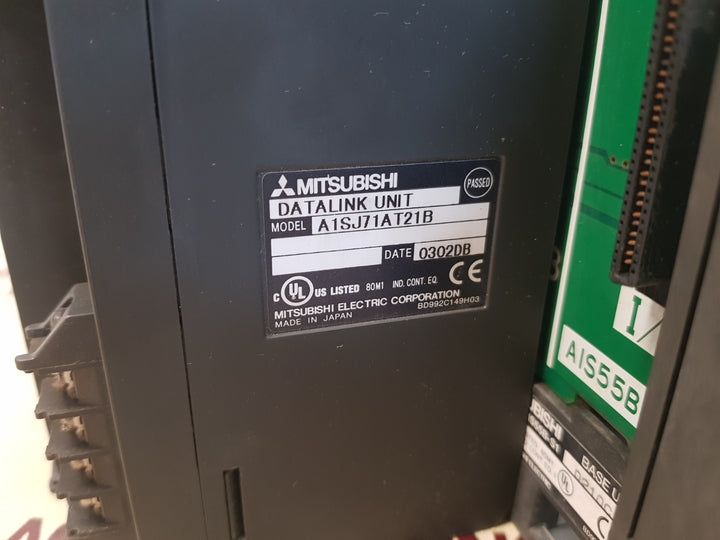 Mitsubishi a1sd61,a1sg62,a1sy80,a1sj71at21b module with a1s55b-s1 base unit