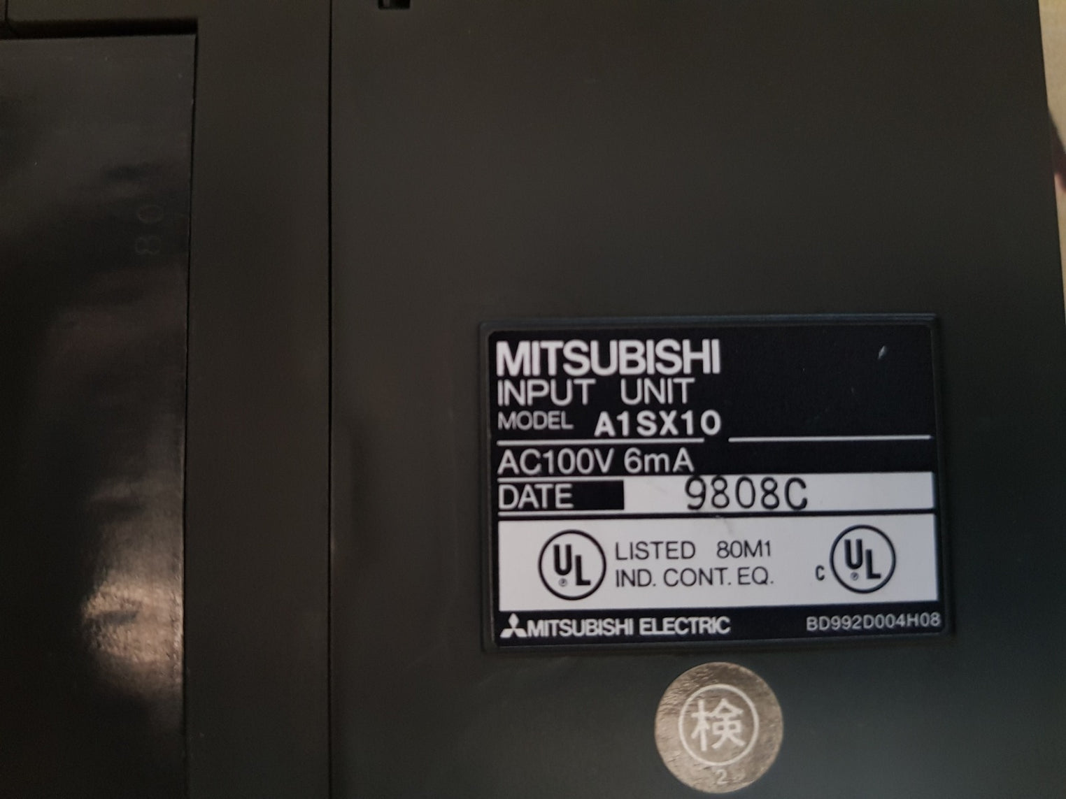 Mitsubishi a1sx10 programmable controller module ac100v 6ma