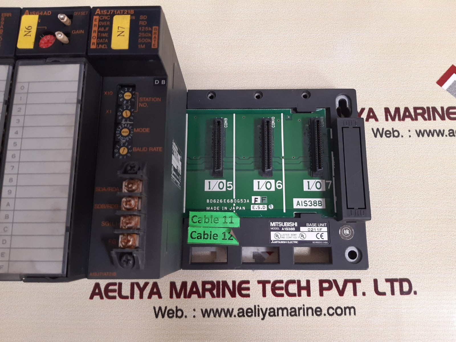 Mitsubishi melsec a1s61pn,a1shcpu,a1sx80,a1sy80,a1s64ad,a1sj71at21b module rack 