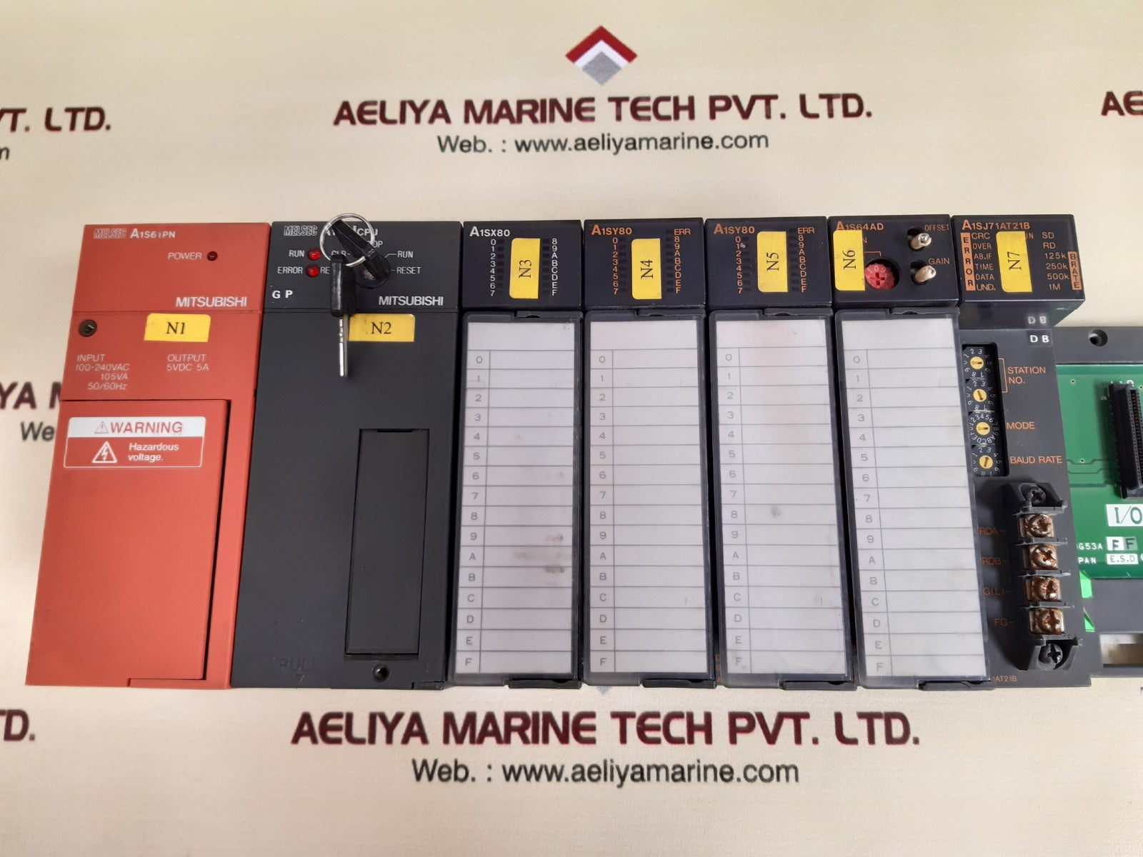 Mitsubishi melsec a1s61pn,a1shcpu,a1sx80,a1sy80,a1s64ad,a1sj71at21b module rack 