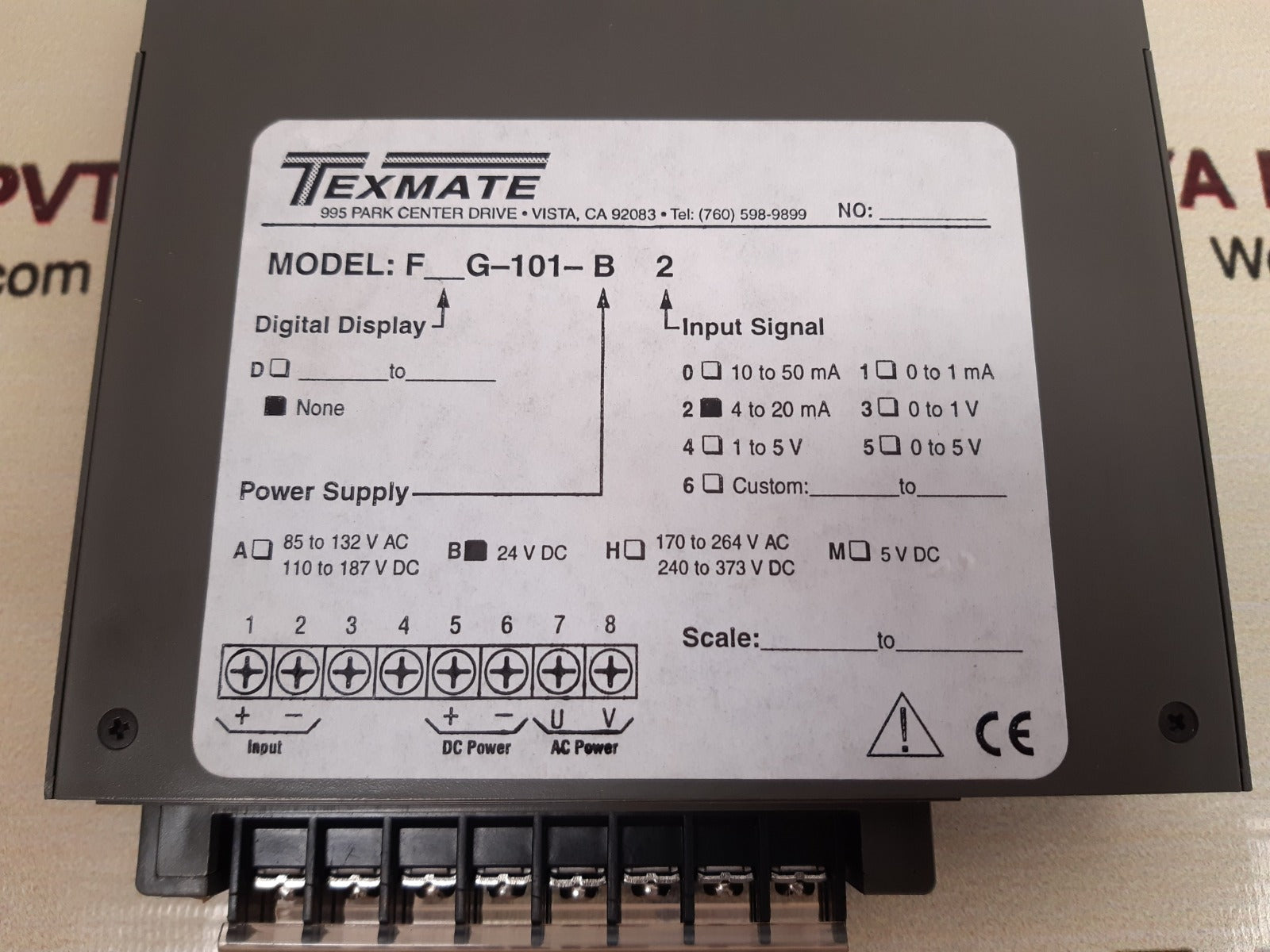 Texmate f_g-101-b 2 lower annular pressure 6504074