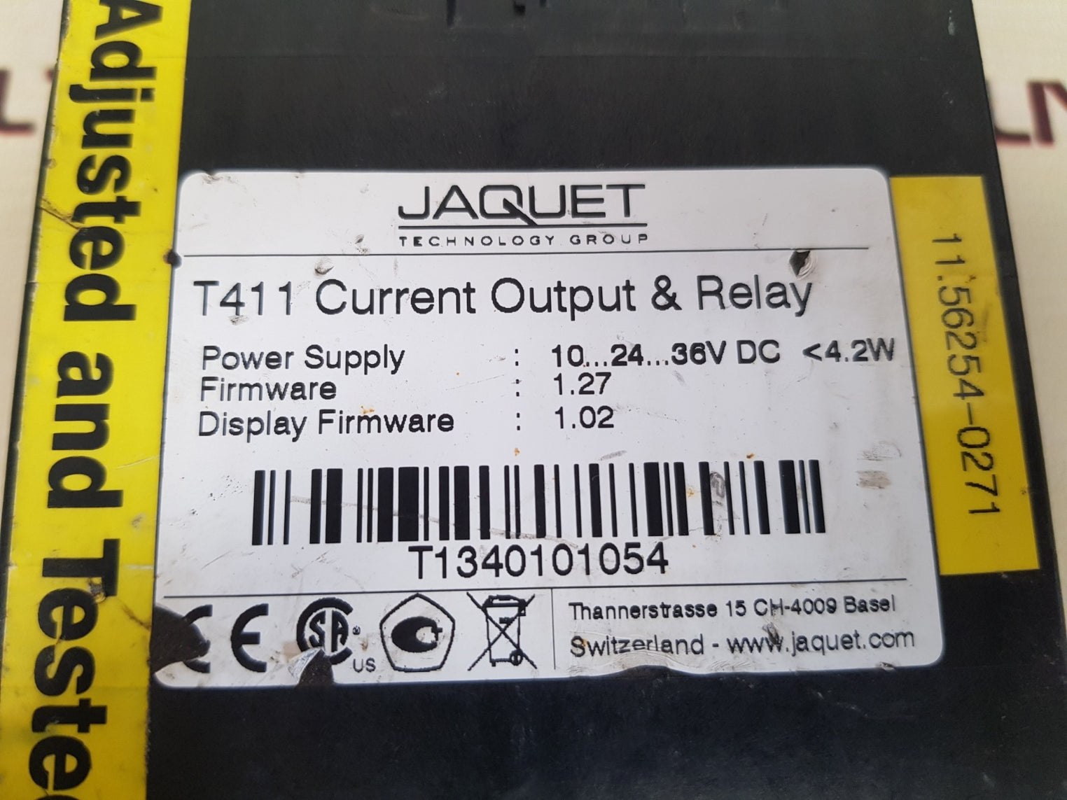 Jaquet t411 current output & relay