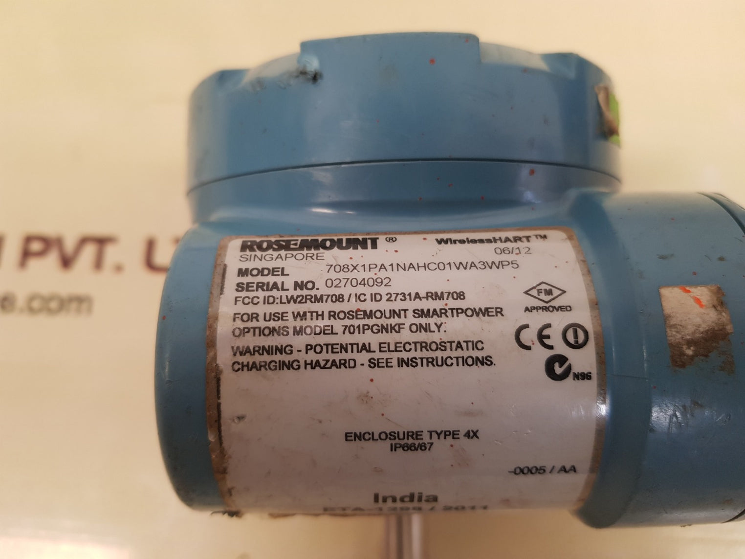 Rosemount 708x1pa1nahc01wa3wp5 wireless hart transmitter