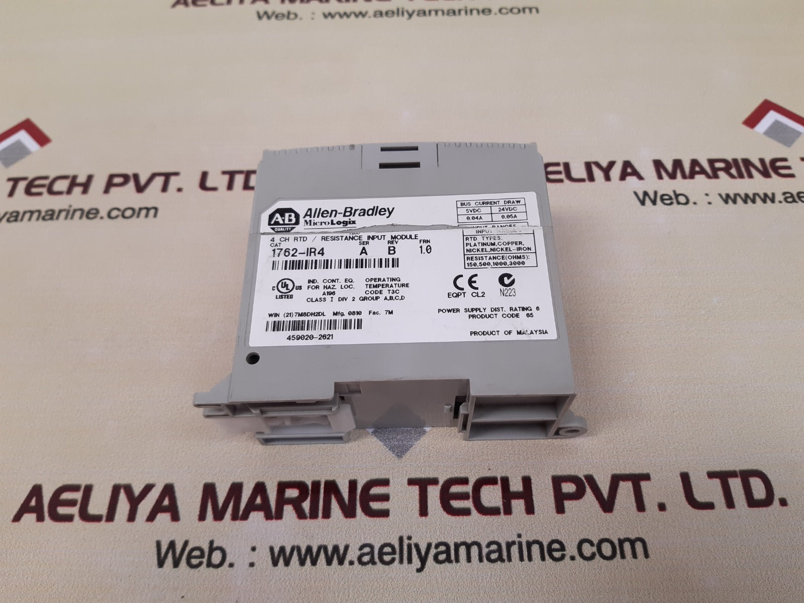 Allen-bradley 1762-ir4 ser.a micro logic resistance input module