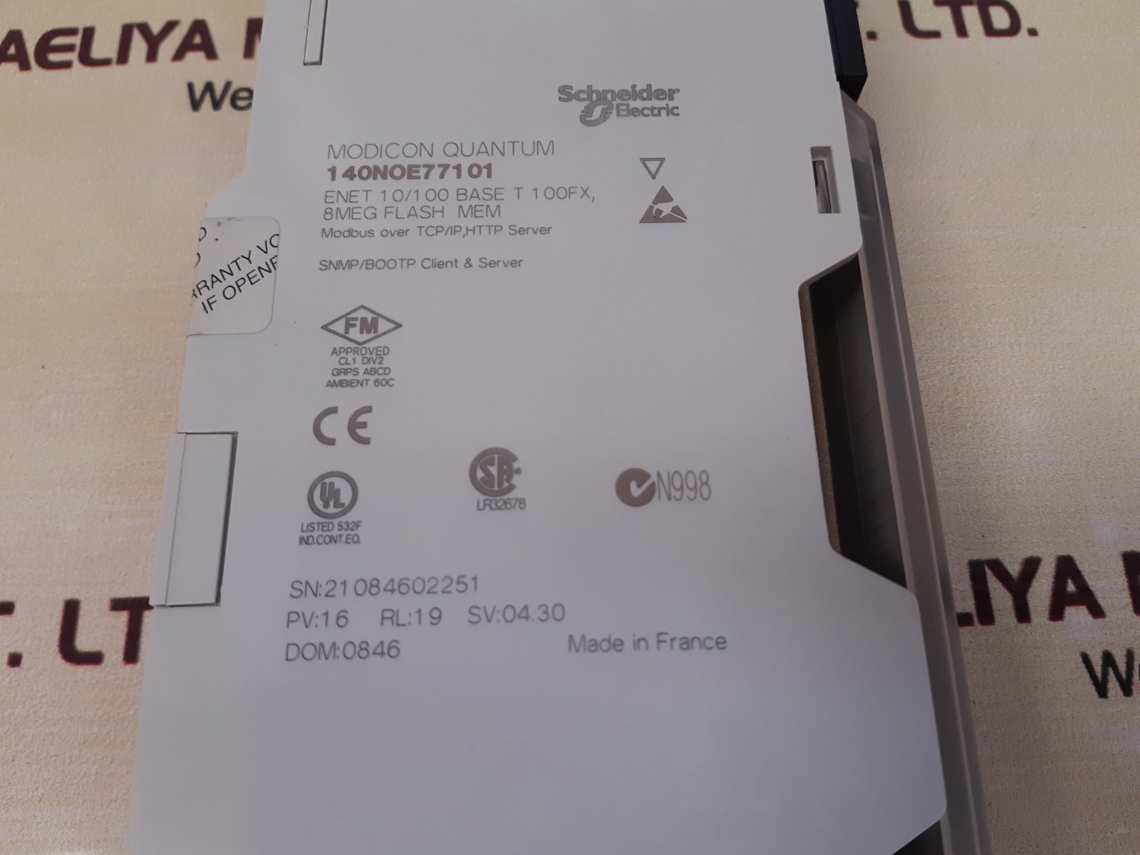 Schneider 140noe77101 modicon quantum ethernet 10/100 module pv: 16