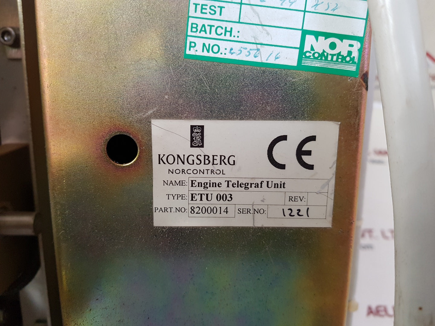 Kongsberg norcontrol etu003 engine telegraph unit 8200014