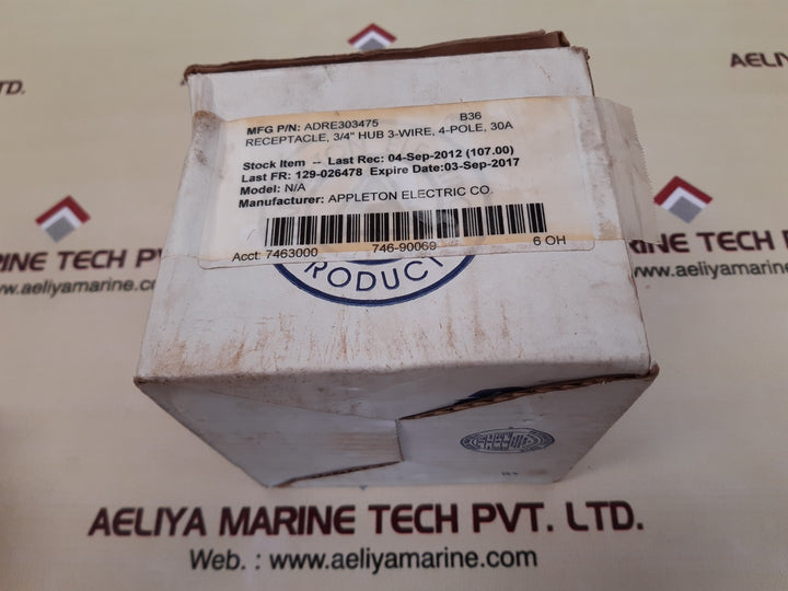 Appleton adr3034 powertite receptacle