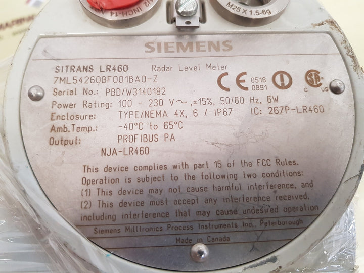 Siemens sitrans lr460 radar level meter
