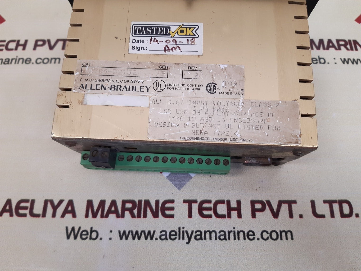 Allen-bradley 2706-d21j2 operator interface ser.b rev.a