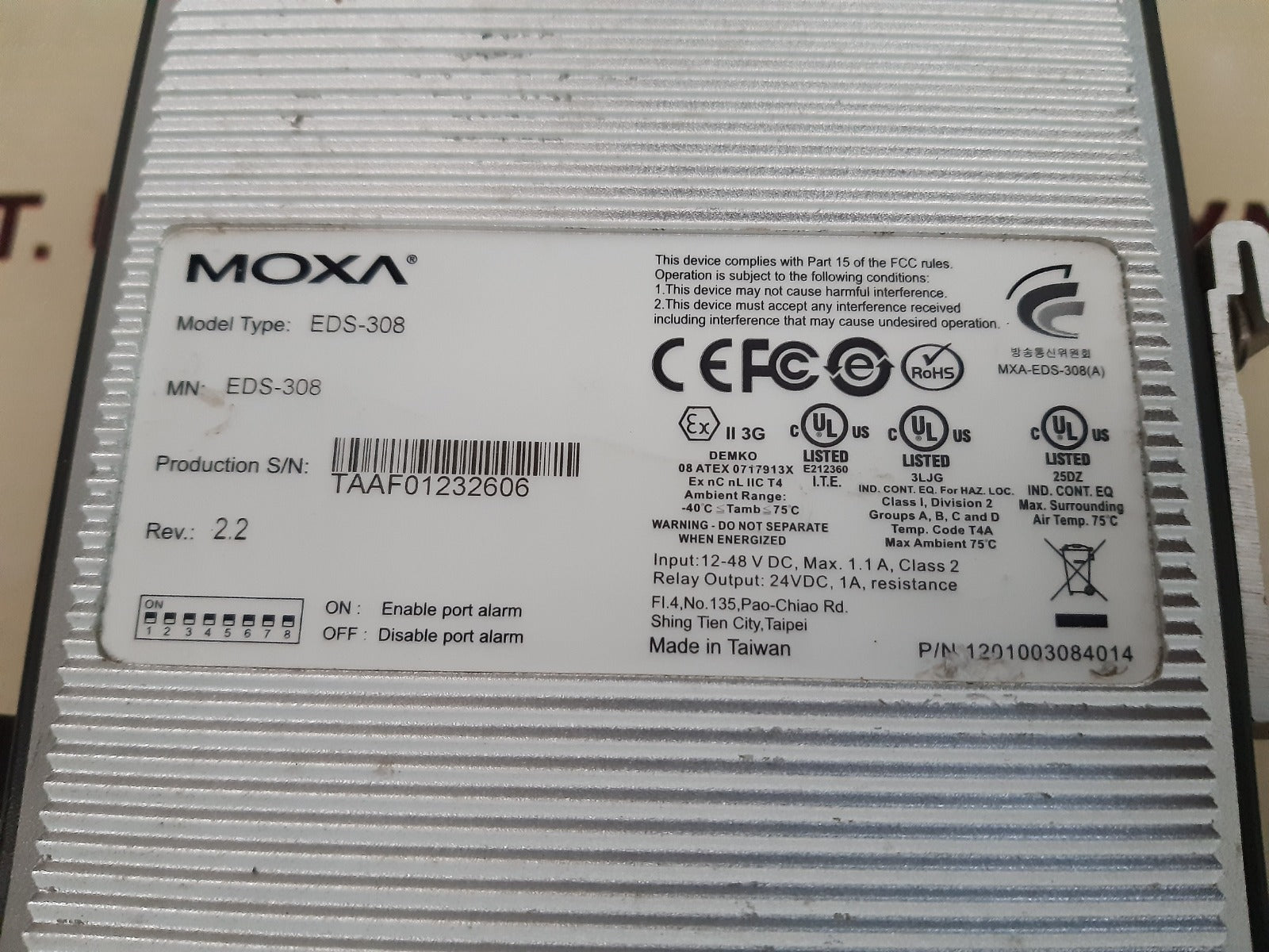 Moxa eds-308 ether device switch 1201003084014