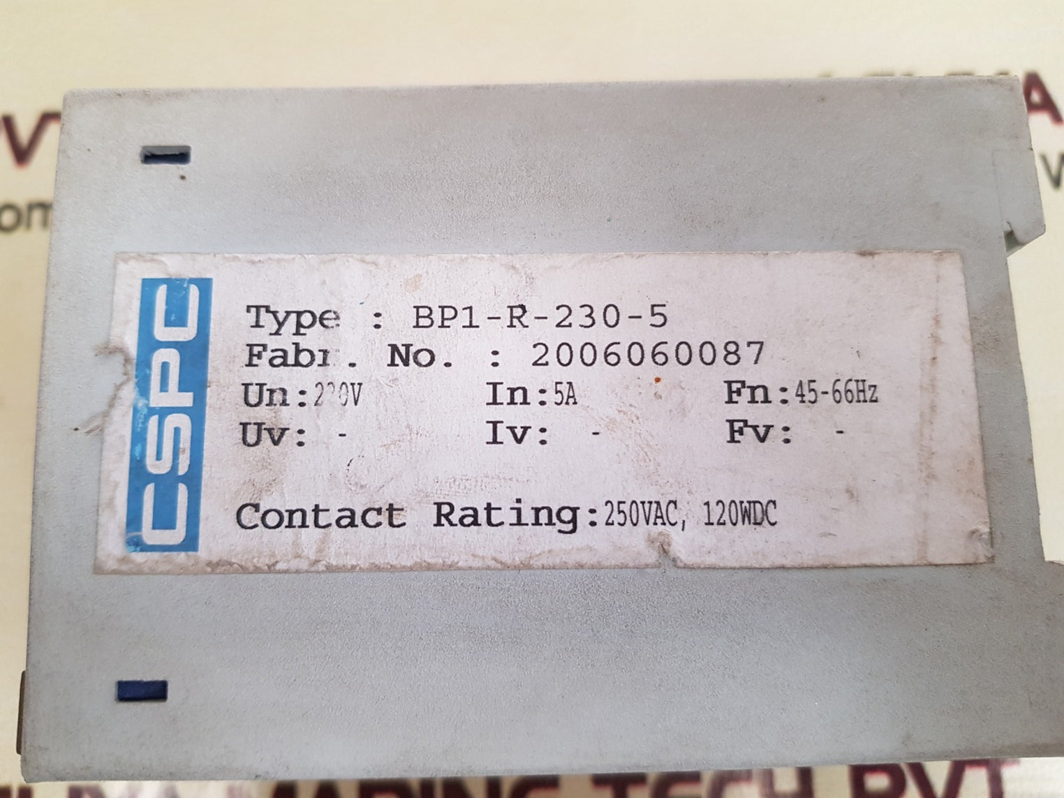 Cspc bp1-r-230-5 reverse power relay