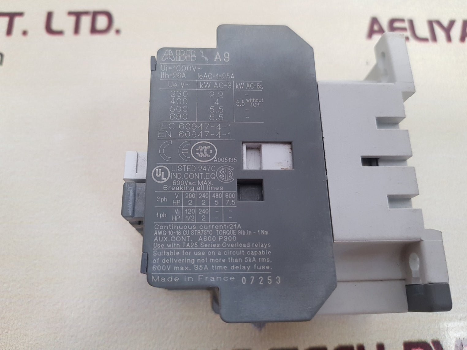 Abb a9-30-10 contactor 1sbl141001r8010